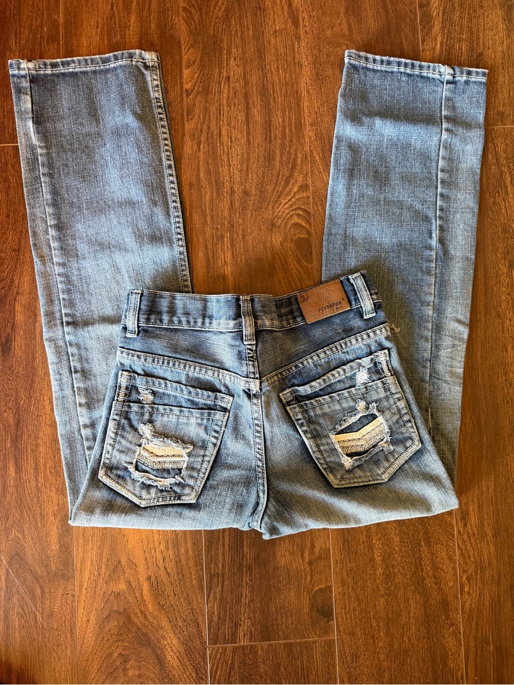 Flypaper Light Wash Ripped Back-Pocket Kids Jeans